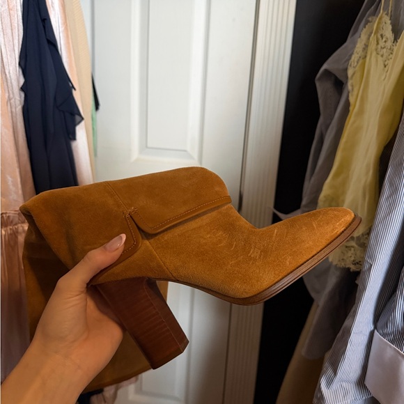 Franco Sarto Camel Suede Heeled Boots - Picture 4 of 7